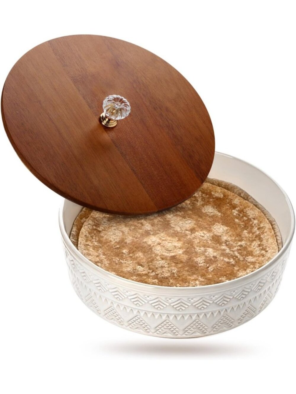 9-Inch Ceramic Tortilla Warmer with Lid - Perfect for Keeping Tortillas Fresh!